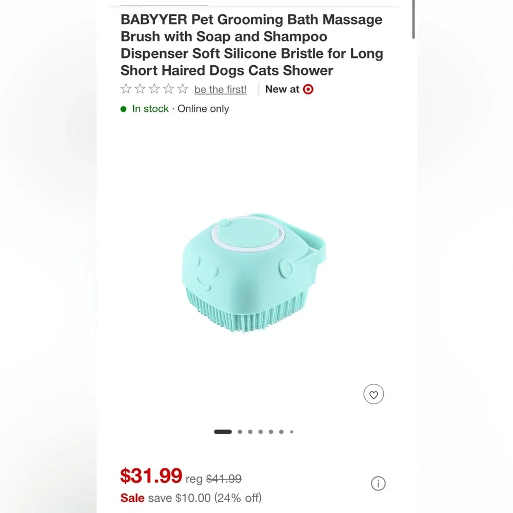Aqua Silicone Pet Brush